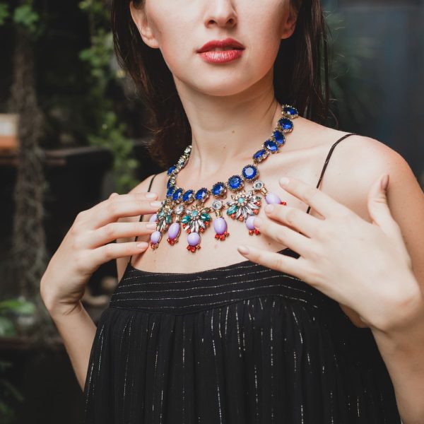 Blue Gemstone Statement Necklace